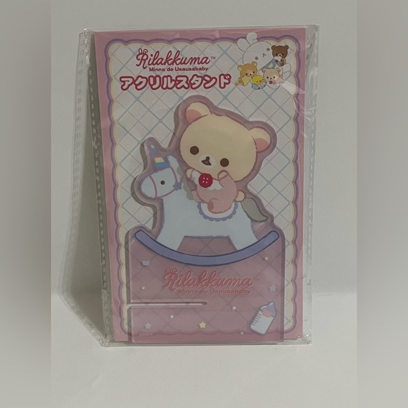 Korilakkuma Pink Minna de Usausa Baby Acrylic Phone Stand - Picture 1 of 4